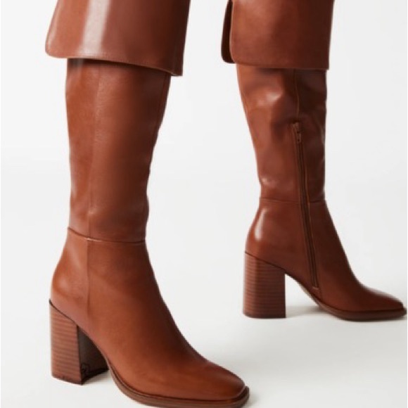 Steve Madden Sierra Tan Leather Heeled Boots Size 6.5 M - Picture 2 of 13